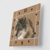 Carrée Magnifique Horloge De Loup Basse Poly (Angle)