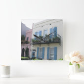 Carrée Maisons Rainbow Row, Charleston SC Horloge (Maison)