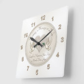 Carrée Mariage personnalisé Horloge Inséparable mariage c (Angle)