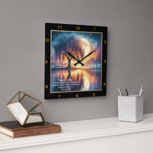 Carrée Mark 11:24 Horloge de prière Personnaliser Croire 