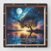 Carrée Mark 11:24 Promise Horloge : Dévotion personnalisé (Recto)