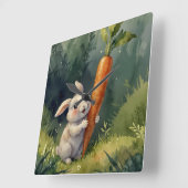 Carrée Meadow Bunny Dreams : horloge lunatique (Angle)