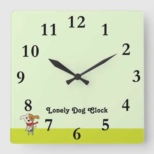 Carrée Mignonne horloge de chien solitaire ! (Recto)