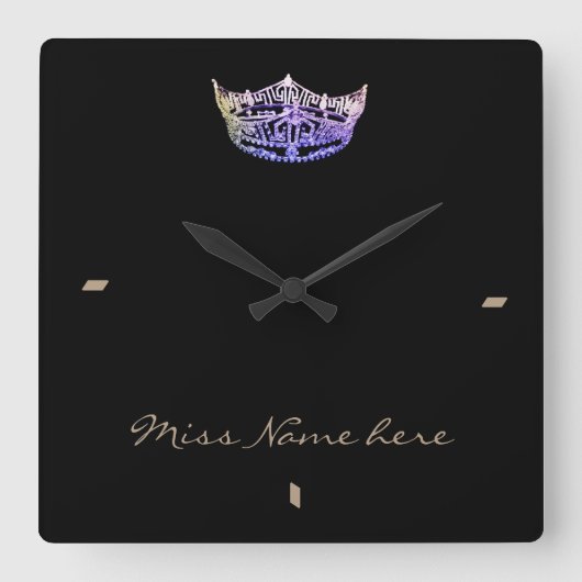 Carrée Miss America style Violet Crown Horloge (Recto)