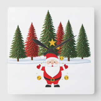 Carrée "Moment de Noël Père Noël : Unique Horloge Inspiré