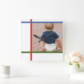 Carrée mondriaque personnalisable bloc de couleur horloge (Maison)