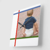 Carrée mondriaque personnalisable bloc de couleur horloge (Angle)