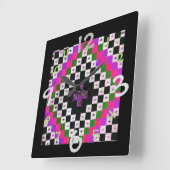 Carrée Motif couette horloge pour salle d'art/artisanat (Angle)