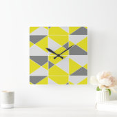 Carrée Motif gris jaune - Horloge (Maison)