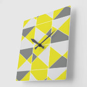 Carrée Motif gris jaune - Horloge (Angle)