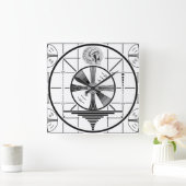 Carrée Motif indien de test TV Horloge (Maison)