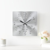 Carrée Musique Horloge Mur À Thème, Décor Clé Argent Treb (Maison)