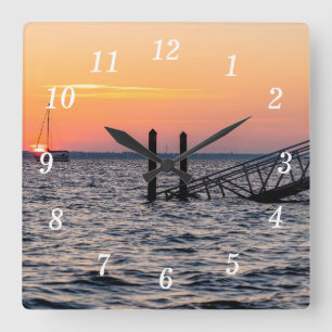 Carrée Navarre Floride Père Noël Rosa Sunrise Mur Horloge