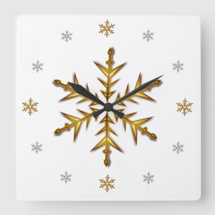 Carrée "Neige de gala" : Or et argent # ' s, horloge de