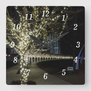 Carrée Noël À Klyde Warren Park Horloge Mur