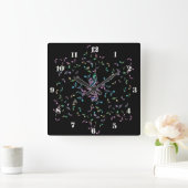 Carrée Notes de musique Étoile Mur Horloge (Maison)