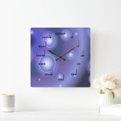 Carrée Notes musicales Horloge avec violet (Maison)