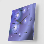 Carrée Notes musicales Horloge avec violet (Angle)
