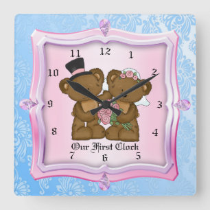 Carrée Notre première horloge Mariage