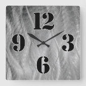 Carrée Numéros De Grande Horloge Sur Métal Gris Abstrait (Recto)