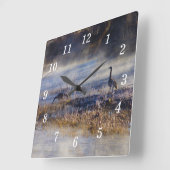 Carrée Oies Parlant D'Une Horloge Mur De Pause (Angle)