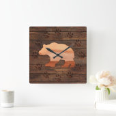 Carrée Ours D'Aquarelle, Patrouilles Crées, Horloge Mur R (Maison)