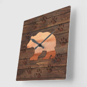 Carrée Ours D'Aquarelle, Patrouilles Crées, Horloge Mur R (Angle)