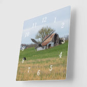 Carrée Ozark Old Farm Wall Horloge (Angle)