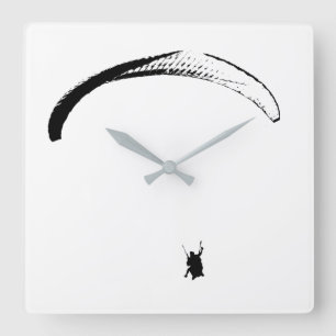 Carrée Parachute noir et blanc - horloge