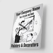 Carrée Peintres et décorateurs Horloge de dessin (Angle)