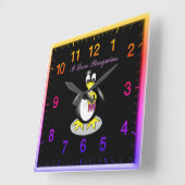 Carrée Penguin Love Or Horloge (Angle)