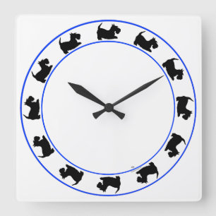Carrée Petite horloge Scotties