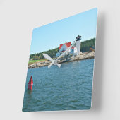 Carrée Phare de Hendricks Head, Maine Horloge (Angle)