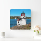 Carrée Phare de Squirrel Point, Maine Carré Horloge mural (Maison)