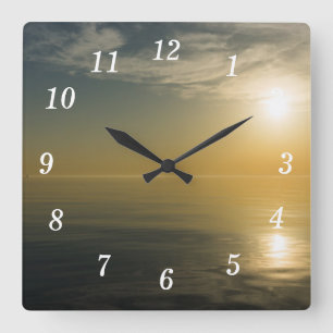 Carrée Planétarium Sunrise Wall Horloge
