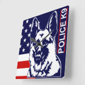 Carrée Police K9 Horloge (Angle)