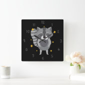 Carrée Randy Le Mur Racoon Horloge (Maison)