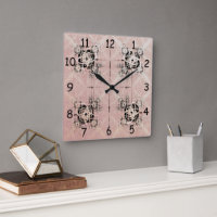 Réflexion Pastel Twists Carré Horloge