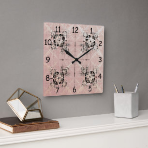 Carrée Réflexion Pastel Twists Carré Horloge