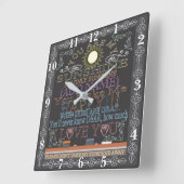Carrée Retro Chalkboard Vous Êtes Mon Sunshine Horloge (Angle)
