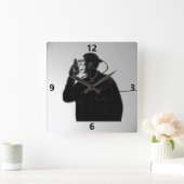 Carrée Robot Face Hors Mur Horloge (Maison)