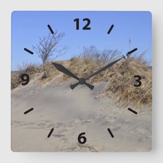 Carrée Sable Dune Beach Wall Horloge (Recto)