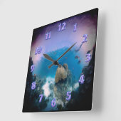 Carrée Scène sous-marine Wall Horloge (Angle)