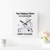 Carrée Services de nettoyage de tapis Horloge de dessin (Maison)