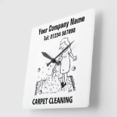 Carrée Services de nettoyage de tapis Horloge de dessin (Angle)