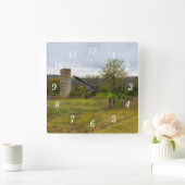 Carrée Silo Reste debout Mur Horloge (Maison)