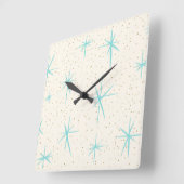Carrée Starburst Turquoise de l'âge de l'espace Horloge m (Angle)