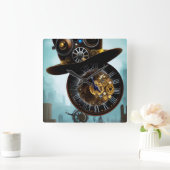 Carrée Steampunk casquette industriel engrenages horloge (Maison)