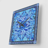 Carrée Susea Blue Studios Wave Mandela Horloge (Angle)