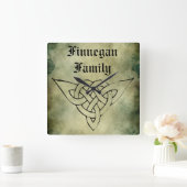 Carrée symbole irlandais celtique horloge nom (Maison)